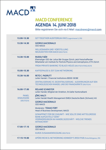 [Translate to Englisch:] MACD Conference Agenda 14.06.2018