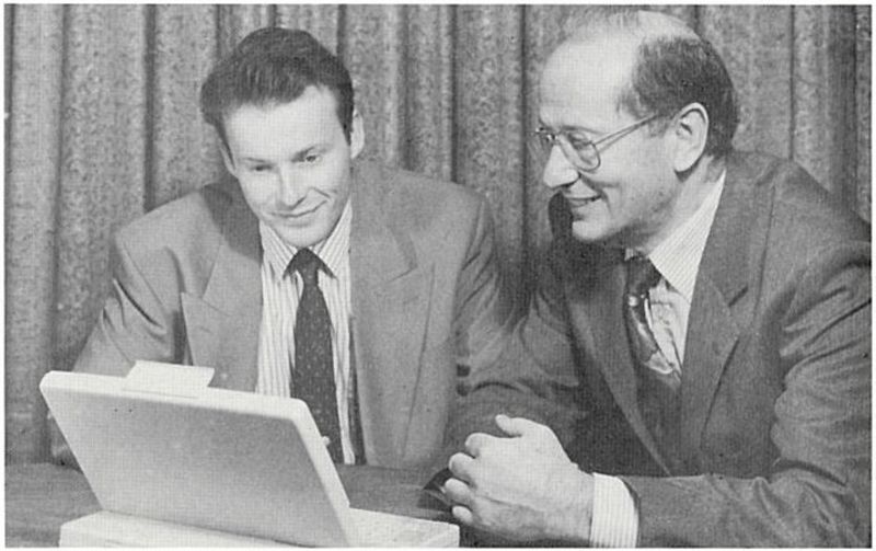 George Macdonald and his father Roger Macdonald in 1992